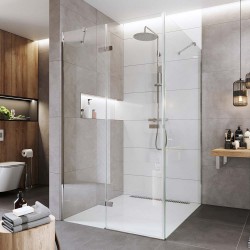 Mereo Sprchový kout, Novea, čtverec, pantový,100x100 cm, chrom ALU, sklo Čiré, dveře levé a pevný díl (CK10316ZL)