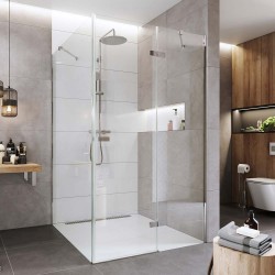 Mereo Sprchový kout, Novea, čtverec, pantový, 100x100 cm, chrom ALU, sklo Čiré, dveře pravé a pevný díl (CK10316ZP)