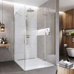 Mereo Sprchový kout, Novea, čtverec, pantový, 90x90 cm, chrom ALU, sklo Čiré, dveře pravé a pevný díl (CK10215ZP)