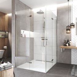 Mereo Sprchový kout, Novea, čtverec, zalamovací, 80x80 cm, chrom ALU, sklo Čiré (CK11813ZVR)