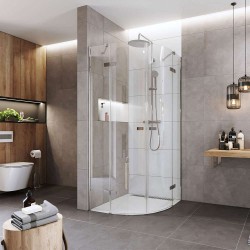 Mereo Sprchový kout, Novea, čtvrtkruh, R 550, pantový, 90x90 cm, chrom ALU, sklo Čiré (CK70101Z)