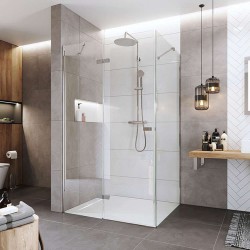 Mereo Sprchový kout, Novea, obdélník, pantový, 100x90 cm, chrom ALU, sklo Čiré, dveře levé a pevný díl (CK10315ZL)