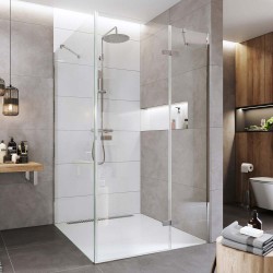 Mereo Sprchový kout, Novea, obdélník, pantový, 80x90 cm, chrom ALU, sklo Čiré, dveře pravé a pevný díl (CK10115ZP)