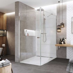 Mereo Sprchový kout, Novea, obdélník, pivotový, 70x90 cm, chrom ALU, sklo Čiré, dveře L/P a pevný díl (CK12903Z)