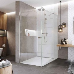 Mereo Sprchový kout, Novea, obdélník, pivotový, 80x100 cm, chrom ALU, sklo Čiré, dveře L/P a pevný díl (CK13913Z)
