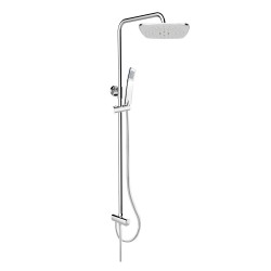 Mereo Sprchový set s tyčí, hadicí, ruční a talíř. hranatou sprchou, šedá (CB95001SG2)