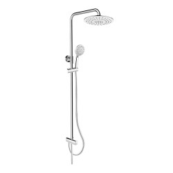 Mereo Sprchový set s tyčí, hadicí, ruční a talíř. kulatou sprchou, bílá (CB95001SW1)