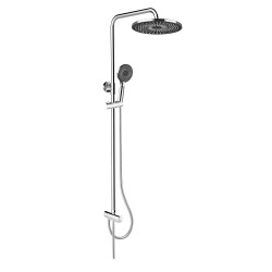 Mereo Sprchový set s tyčí, hadicí, ruční a talíř. kulatou sprchou, černá (CB95001SB1)