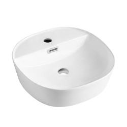 Mereo Umyvadlo na desku s přepadem, Lota, 400x400x150 mm, čtvercové, keramické (UC404015S)