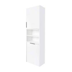Mereo Vigo, koupelnová skříňka vysoká s košem, 180 cm, bílá lesk (CN332)