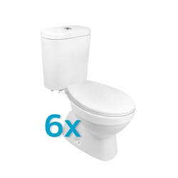 Mereo WC kombi, RIMLESS, spodní odpad s armaturou, 6ks (VSD98AKCE6)