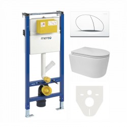 MEREO - WC komplet pro sádrokarton s příslušenstvím (MM02SETRA)