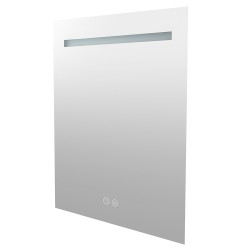 Mereo Zrcadlo hranaté, 50x70 cm, LED osvětlení a odmlžování (CN156)