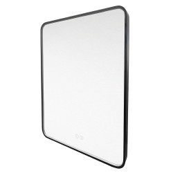 Mereo Zrcadlo hranaté, 60x80 cm, LED osvětlení a odmlžování, černý rám (CN171)