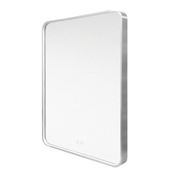 Mereo Zrcadlo hranaté, 60x80 cm, LED osvětlení a odmlžování, ocelově šedý rám (CN171S)