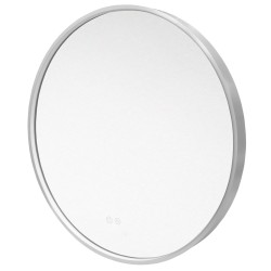 Mereo Zrcadlo kulaté pr. 60 cm, LED osvětlení a odmlžování, ocelově šedý rám (CN164S)