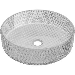 MEXEN - Aura skleněné umyvadlo na desku 39 x 39, šedý (24013966)