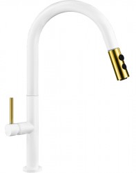 MEXEN - Ava dřezová baterie, bílo/zlatá (672800-25)