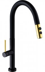 MEXEN - Ava dřezová baterie, černá/zlatá (672800-75)