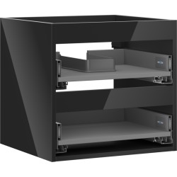 MEXEN - Box-A skříňka pro umyvadlo 50, 2 zásuvky, černá lesk (91AX0-0500-470-2-70)