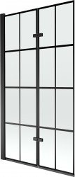 MEXEN - Castor vanová zástěna 2-křídlo 100 x 150, černá vzor, černá (892-100-002-70-77)