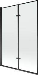 MEXEN - Castor vanová zástěna 2-křídlo 120 x 150, černá vzor, černá (892-120-002-70-70)