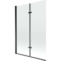 MEXEN - Castor vanová zástěna 2-křídlo 120 x 150, transparent, černá (892-120-002-70-00)
