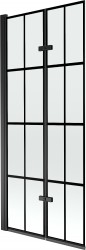 MEXEN - Castor vanová zástěna 2-křídlo 80 x 150, černá vzor, černá (892-080-002-70-77)