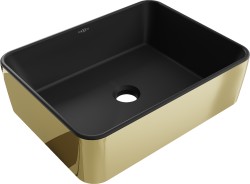 MEXEN - Catia umyvadlo na desku 48 x 37, černá mat/zlatá (21314876)