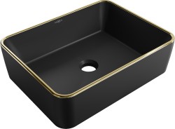 MEXEN - Catia umyvadlo na desku 48 x 37, černá mat/zlatá linka (21314875)