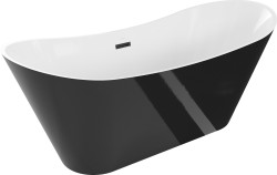 MEXEN - Celia vana volně stojící 170x75 cm, bílá/černá, černý sifon (52331707575-B)