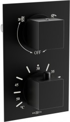 MEXEN - Cube termostatická baterie sprcha/vana 2-output černá (77502-70) 2. jakost