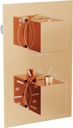 MEXEN - Cube termostatická vanová a sprchová baterie 2 výstup růžové zlato (77502-60)