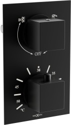 MEXEN - Cube termostatiská baterie sprcha/vana 2-output černá (77502-70)