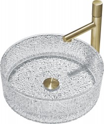 MEXEN - Dema skleněné umyvadlo na desku 39x39, transparent (24043900)