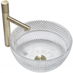 MEXEN - Dora skleněné umyvadlo na desku 34 x 34, transparent (24113400)