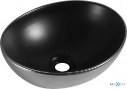 MEXEN - Elza umyvadlo na desku 40 x 33, černá mat/stříbrná (21014024)