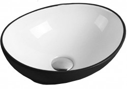 MEXEN - ELZA umyvadlo na desku 40x33 cm bílá/ černá (21014075)