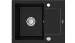 MEXEN - Enzo granitový dřez 1-mísa dřez s vypouštěním krátký Board 576x465 mm, černá (6506571005-77)