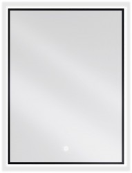 MEXEN - Erma zrcadlo s osvětlením 60 x 80 cm, LED 6000K, černý rám (9814-060-080-611-70)