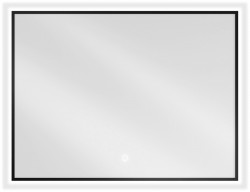 MEXEN - Erma zrcadlo s osvětlením 80 x 60 cm, LED 6000K, černý rám  (9814-080-060-611-70)