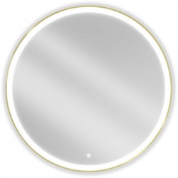 MEXEN - Esso zrcadlo s osvětlením 100 cm, LED 6000K zlatý rám (9825-100-100-611-50)