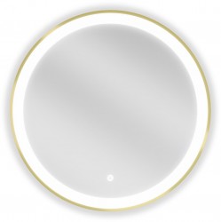 MEXEN - Esso zrcadlo s osvětlením 60, LED 6000K zlatý rám (9825-060-060-611-50)