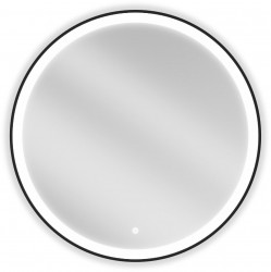 MEXEN - Esso zrcadlo s osvětlením 80, LED 6000K černý rám (9825-080-080-611-70)