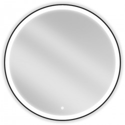 MEXEN - Esso zrcadlo s osvětlením 90 cm, LED 6000K černý rám (9825-090-090-611-70)