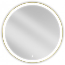MEXEN - Esso zrcadlo s osvětlením 90 cm, LED 6000K zlatý rám (9825-090-090-611-50)