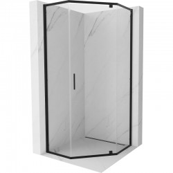 MEXEN - Exo sprchová kout pětiboký křídlový 90 x 90, transparent, černá (812-090-090-70-00)