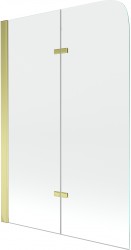 MEXEN - Felix vanová zástěna 2-křídlo 100x140 cm, transparent, zlatá (890-100-002-50-00)