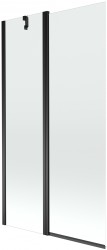MEXEN - Flip vanová zástěna 1-křídlo 100 x 150 cm, transparent, černá (894-100-101-70-00)