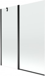 MEXEN - Flip vanová zástěna 1-křídlo 140 x 150 cm, transparent, černá (894-140-101-70-00)